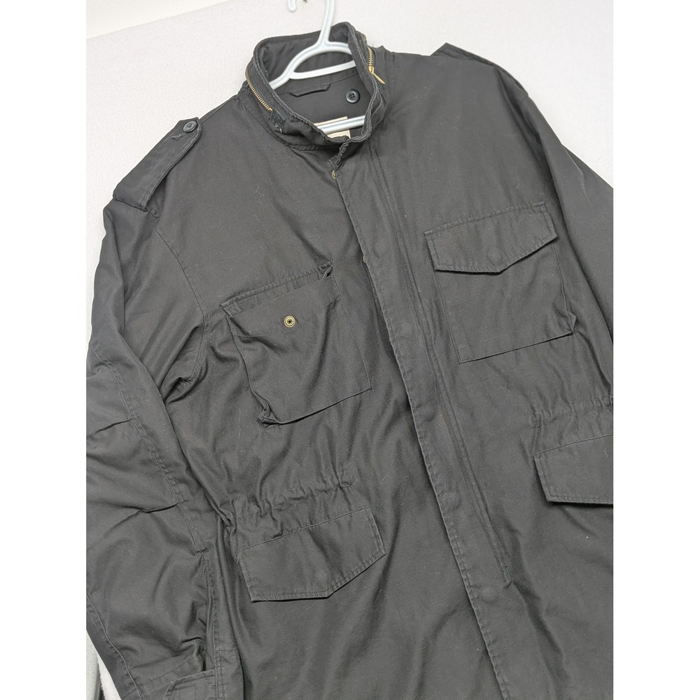 Rothco Ultra Force Mens US Army Field Coat Black M-65 Style Jacket Large Long